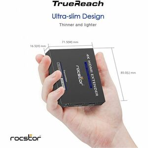 TrueReach 4K@60Hz HDMI Extender over CAT6/CAT6a/Cat7 Ethernet Cable - 4K 60Hz up to 230ft (70m) - Point to Point Extender 