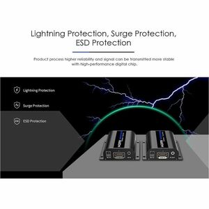 Rocstor TrueReach HDMI Extender over CAT6/CAT6a/Cat7 Ethernet Cable - 4K 30Hz up to 131ft (40m) or 1080p up to 230ft (70m)
