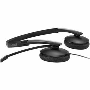 Lenovo Wired Over-the-head Stereo Headset - Black - Microsoft Teams Certification - Binaural - Ear-cup - 2.2 Kilo Ohm - 20