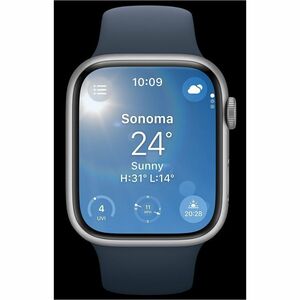Apple Watch Series 9 Smart Watch - 4.10 cm (1.61") Case Height - 3.50 cm (1.38") Case Width - Silver Case Color - Storm, B