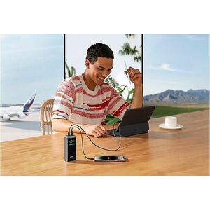 ANKER Prime 12,000mAh Power Bank - For iPhone, MacBook - 12000 mAh - 130 W - 2 x USB - Black