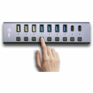 i-tec USB/Ethernet Combo Hub - USB 3.2 Gen 1 (3.1 Gen 1) Type-C - Grey - 10 Total USB Port(s) - 3 USB 2.0 Port(s)1 Network