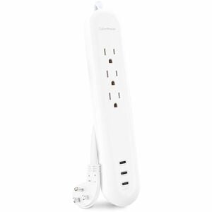 CyberPower P304UC3 Home Office 2 - Outlet Surge Protector with 500 J Surge Suppression - Clamping Voltage 900V, 4 ft Cord,
