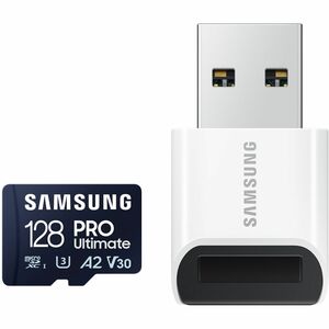 Carte microSD SBmsung PRO Ultimate UHS-I 128 Go, MB-MY128SB/WW, vitesse jusqu'à 200 Mo/s, garantie 10 ans, lecteur USB