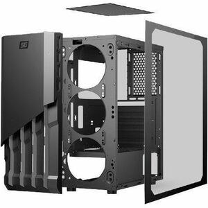 Vorago Gabinete para computadora gamer - ATX, ITX, Micro ATX, EATX Placa base admitida - Torre - Vidrio templado - 2 x Com