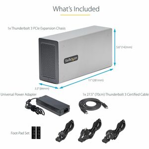 StarTech.com Thunderbolt 3 PCIe Expansion Chassis, Enclosure Box w/Dual PCI-E Slots, External PCIe Slots, 8K/4K Output Via