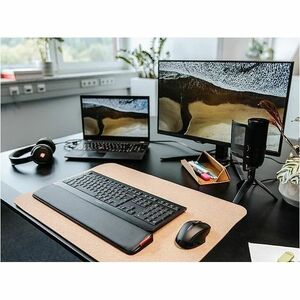 CHERRY KW 3000 Keyboard - Wireless Connectivity - USB 2.0 Type A Interface - Spanish - QWERTY Layout - Black - Rubber Dome