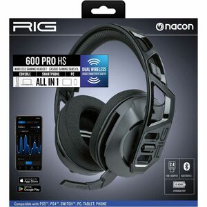 NACON RIG RIG600PROHS Wireless Over-the-head Stereo Gaming Headset - Black - Binaural - Circumaural - Bluetooth - 32 Ohm -