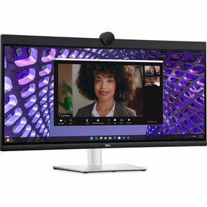 Dell P3424WEB 34" Class Webcam UW-QHD Curved Screen LED Monitor - 21:9 - Black, Silver - 86.6 cm (34.1") Viewable - In-pla