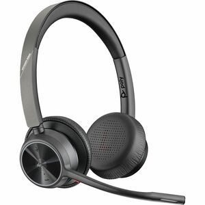 Poly Voyager 4300 UC 4320 Wired/Wireless On-ear, Over-the-head Stereo Headset - Black - Microsoft Teams Certification - Go