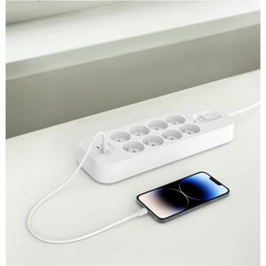 Belkin Connect Surge Suppressor/Protector - White - 8 x AC Power, 2 x USB Type C - 900 J - 2 m - Wall Mountable