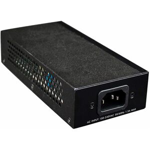 Gigabit High-Power PoE+ Injector, 1 x 30 W, IEEE 802.3at/af Power over Ethernet (PoE+/PoE) - 120 V AC, 230 V AC Input - 1 