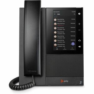 Poly CCX 505 IP Phone - Corded - Corded/Cordless - Wi-Fi, Bluetooth - Desktop, Wall Mountable - Black - 24 x Total Line - 