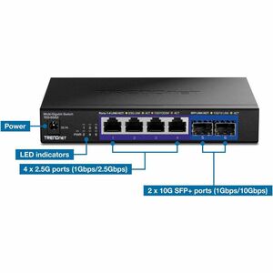 TRENDnet TEG-S562 4 Ports Ethernet Switch - 2.5 Gigabit Ethernet, 10 Gigabit Ethernet - 2.5GBase-T, 10GBase-X - TAA Compli