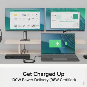 Plugable Thunderbolt 4 Dock with 100W Charging, Thunderbolt Certified - Laptop Docking Station Dual Monitor Single 8K or D