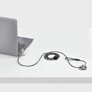 StarTech.com Cable Lock For Notebook, Docking Station, Monitor, Printer, Projector - 2 m Cable - 4-digit - Patented T-bar/