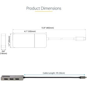 StarTech.com 3-Port USB-C Multi-Monitor Adapter, Type-C to 3x DisplayPort MST Hub, Triple 4K60Hz DP Display Extender / Spl