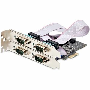 StarTech.com 4-Port Serial PCIe Card, Quad-Port RS232/RS422/RS485 Card, 16C1050 UART, ESD Protection, Windows/Linux, TAA-C