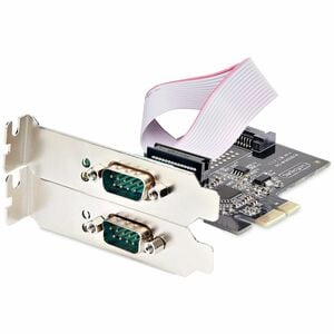 StarTech.com 2-Port Serial PCIe Card, Dual-Port RS232/RS422/RS485 Card, 16C1050 UART, ESD Protection, Windows/Linux, TAA-C