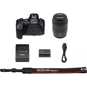 Canon EOS R6 Mark II 24.2 Megapixel Mirrorless Camera with Lens - 24 mm - 105 mm - Black - CMOS Sensor - Autofocus - 7.6 c