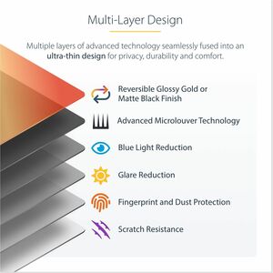 StarTech.com Plastic Privacy Screen Filter - Gold, Black - 1 - For 61 cm (24") LCD Monitor - 16:9 - Blue Light Reduction