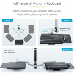 StarTech.com Wandhalterung für Monitor, Desktop Computer, Workstation - Schwarz - Horizontal/Vertikal - TAA-konform - Höhe
