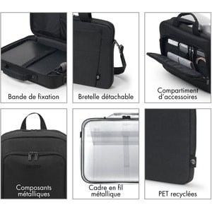 Dicota Eco Carrying Case for 33 cm (13") to 35.8 cm (14.1") Notebook - Black - 300D Polyethylene Terephthalate (PET) Body 