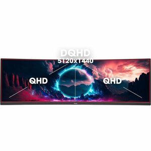 Moniteur LED de jeu iiyama G-MASTER Red Eagle Curved GCB4580DQSN-B1 45" Class Dual Quad HD (DQHD) Écran incurvé - 32:9 - N