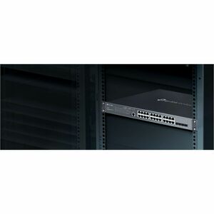 TP-Link 25 Anschlüsse Verwaltbar Ethernet-Switch - Gigabit-Ethernet - 10/100/1000Base-T, 1000Base-X - Schwarz - 2 Unterstü
