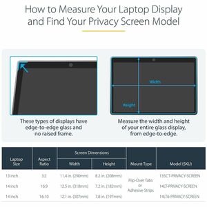 StarTech.com 14-inch 16:10 Flip-Over Privacy Screen w/Touch, Anti-Glare Privacy Filter, Laptop Monitor Screen Protector, B