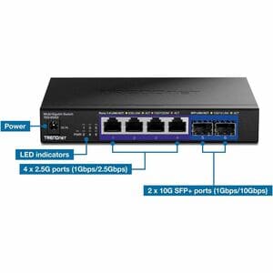 TRENDnet TEG-S562 4 Ports Ethernet Switch - 2.5 Gigabit Ethernet, 10 Gigabit Ethernet - 2.5GBase-T, 10GBase-X - TAA Compli