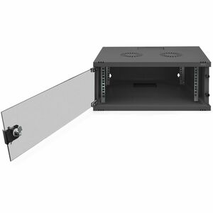 Digitus 4U Wall Mountable Enclosed Cabinet Rack Cabinet for Networking270 mm Rack Depth - Black - Glass, Sheet Steel - 60 