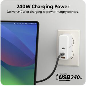 Targus HyperJuice 240W Silicone USB-C to USB-C Cable (6ft/2m) - Black - For USB Type C Device, MacBook, Notebook, iPad, Sm