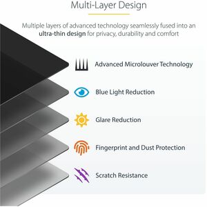 StarTech.com Plastic Anti-glare Privacy Screen Filter for iPad Pro - Black - 1 - For 27.9 cm (11") LCD iPad Pro - Blue Lig