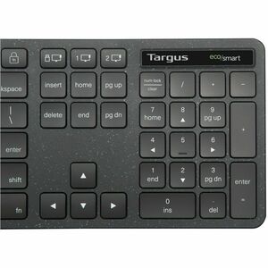 Targus Full-Size Wireless EcoSmart Keyboard - Wireless Connectivity - Bluetooth/RF - 5 - 2.40 GHz - 104 Key(s) - Windows, 