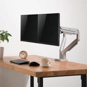 Rocstor ErgoReach Mounting Arm for Monitor - Silver - Landscape/Portrait - 2 Display(s) Supported - 17" to 32" Screen Supp