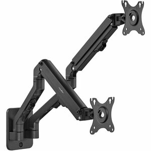 Rocstor ErgoReach Mounting Arm for Monitor, Display - Black - Landscape/Portrait - 2 Display(s) Supported - 17" to 27" Scr