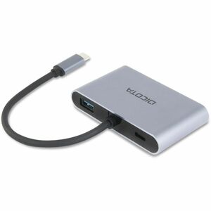 Dicota USB Type C Docking Station for Notebook, Desktop PC - Silver - Portable - Full HD, 4K @ 60Hz - 3840 x 2160, 1920 x 