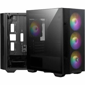 MSI MAG FORGE M100R - Micro Tower - Black - Mesh, Tempered Glass - Micro ATX, Mini ITX Motherboard Supported - 6 x Fan(s) 