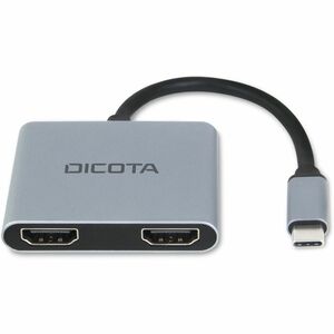 Dicota USB-Typ C Docking Station für Desktop-PC, Notebook - Silber - Tragbar - 2 Unterstützte Displays - 4K - 3840 x 2160 