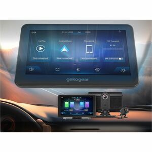 GekoGear Orbit C110 7" Infotainment Display with Dash Cam and Backup Cam - 7" Screen - Front/Rear - Wireless - 1024 x 600 