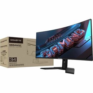 Gigabyte GS34WQC 86.36 cm (34") Class UW-QHD Curved Screen Gaming LED Monitor - 86.36 cm (34") Viewable - Vertical Alignme