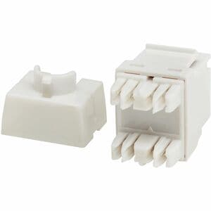 Eaton Tripp Lite Series Cat6a Keystone Jacks, 10 Pack - 4PPoE Compliant, 110/Krone, 568A/B, RJ45 Ethernet, White, TAA - 10