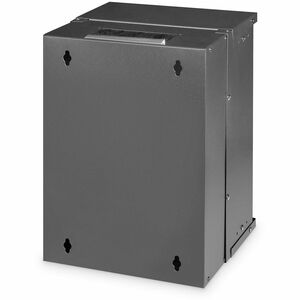 Digitus SOHO PRO 9U Wall Mountable Enclosed Cabinet Rack Cabinet for Networking254 mm Rack Depth - Black - Glass, Sheet St