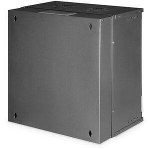 Digitus SOHO PRO 12U Wall Mountable Enclosed Cabinet Rack Cabinet for Networking - Jet Black - Glass, Steel, Sheet Steel -