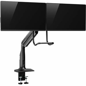 Bras support d'écran V7 DM1HDD pour Moniteur, Affichage - Noir mat - Support de barre à ressort à gaz robuste V7 pour doub