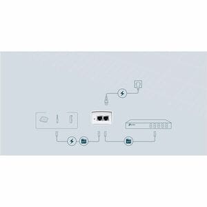 TP-Link TL-POE4824G PoE Injector - 120 V AC, 230 V AC Input - 48 V DC Output - 1 x RJ-45 Input Port(s) - 1 x RJ-45 Output 