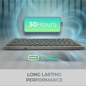 Adesso EasyTouch 7000 Multi OS Bluetooth Scissor Switch Keyboard with CoPilot AI Hotkey - Wireless Connectivity - Bluetoot