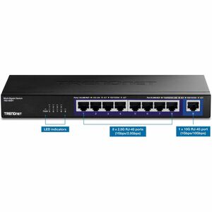 TRENDnet TEG-S591 9 Ports Ethernet Switch - 10 Gigabit Ethernet - 10GBase-T - 2 Layer Supported - 11.90 W Power Consumptio