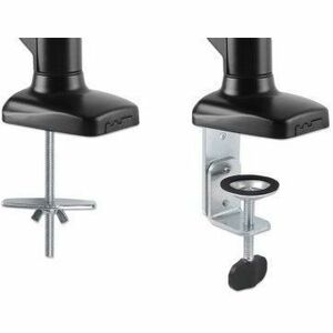 Dual Desk Mount for TV & Monitors (Full Motion Spring), For screens 10" to 27", C-Clamp or Grommet Assembly,VESA compatabi